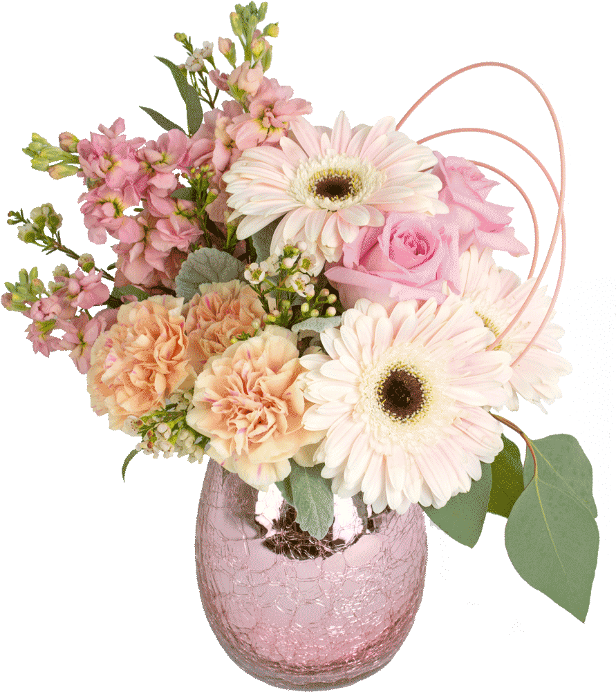 Pastel Pink Birthday Flower Bouquet PNG image