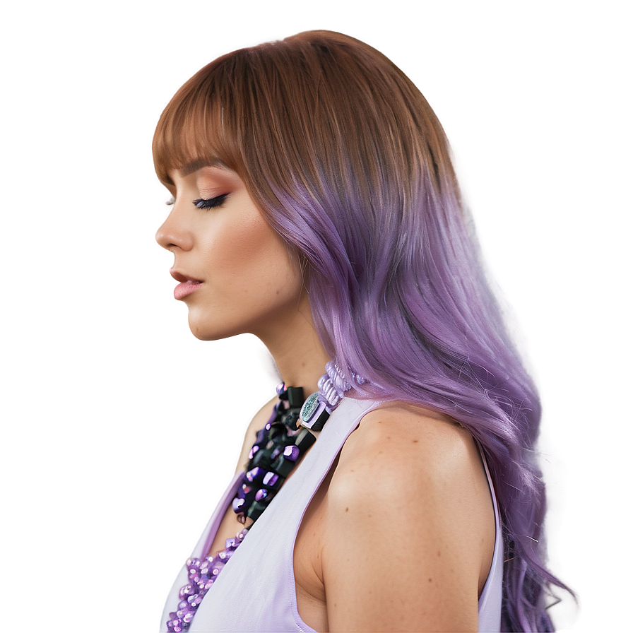 Pastel Purple Hair Dreamy Style Png 78 PNG image