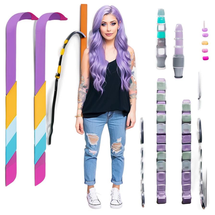 Pastel Purple Hair Dreamy Style Png Cdu PNG image