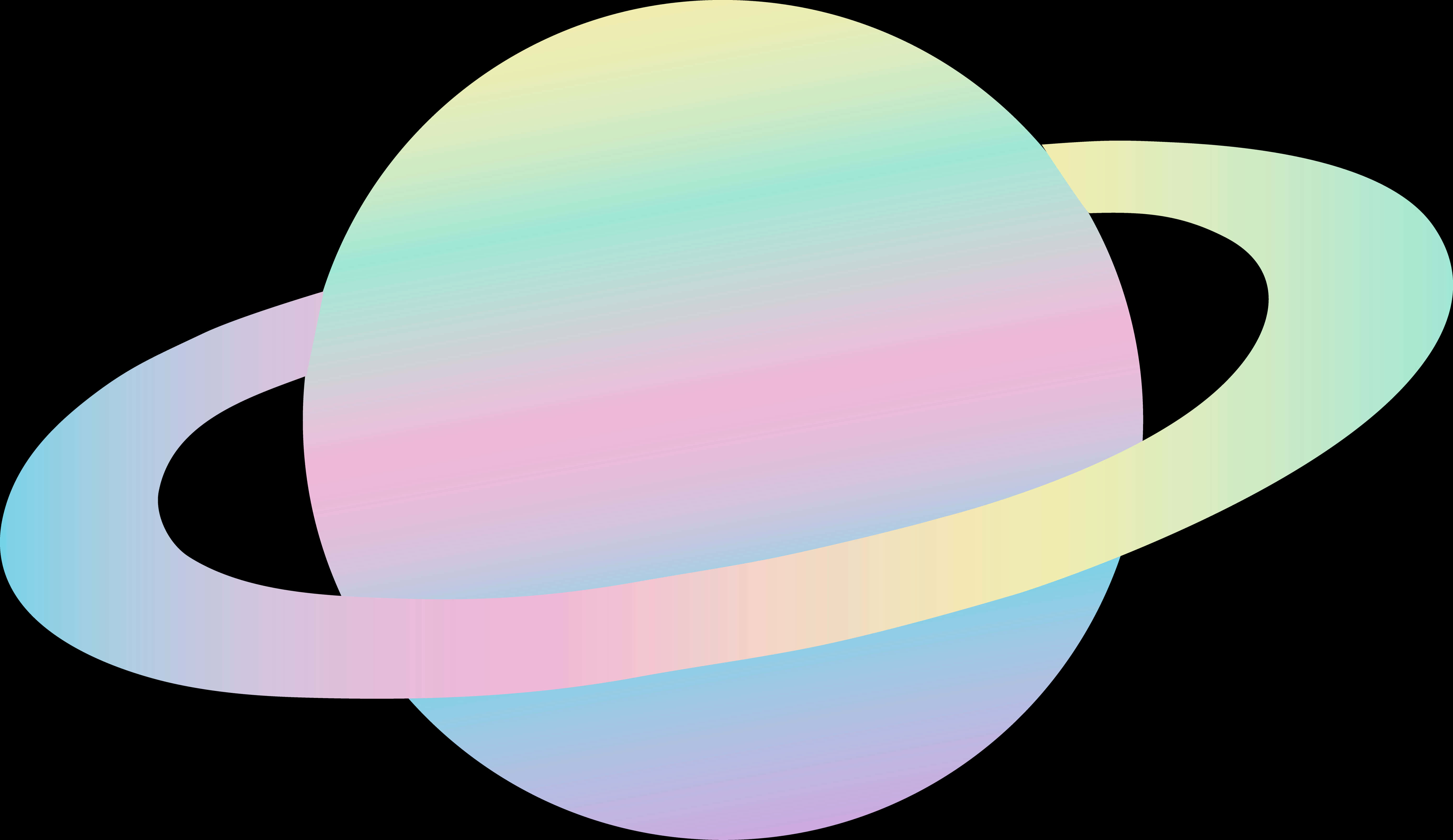 Pastel Saturn Illustration PNG image