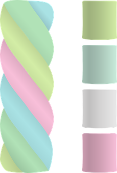 Pastel Twisted Marshmallow Art PNG image