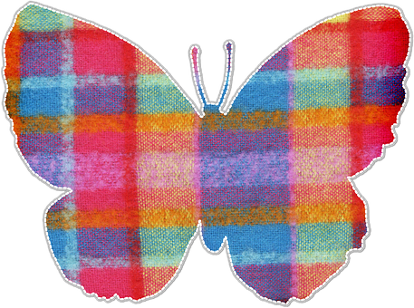 Patchwork Butterfly Artwork PNG image
