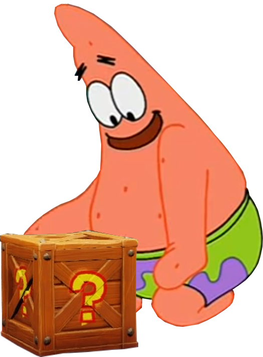 Patrick Star With Mystery Box PNG image