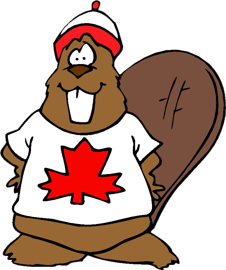 Patriotic Canadian Beaver Cartoon PNG image