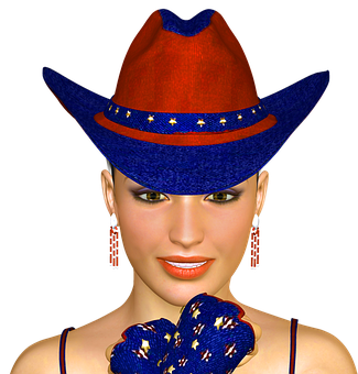 Patriotic Cowgirl3 D Render PNG image