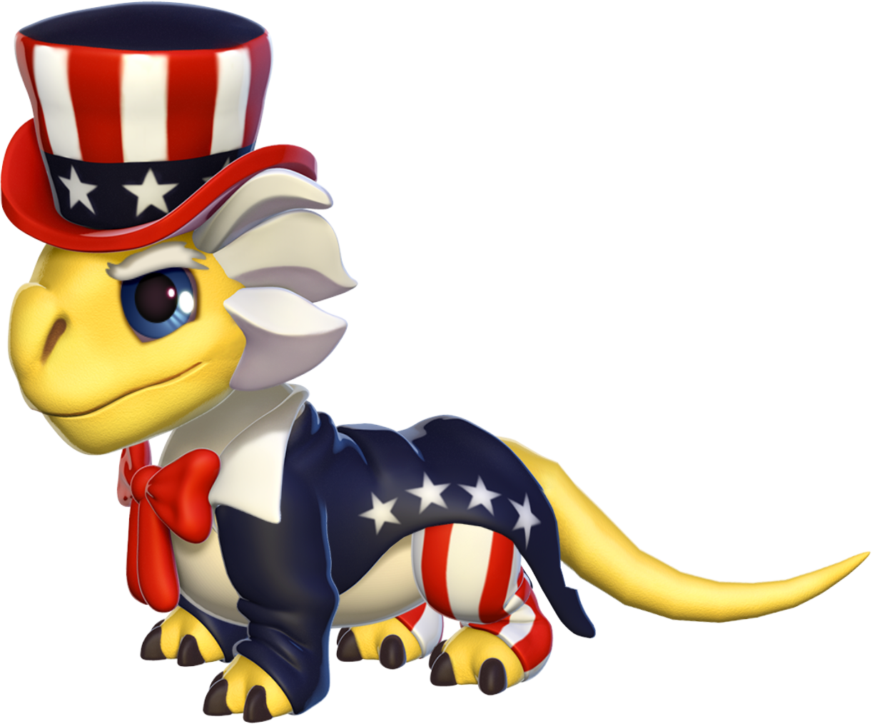 Patriotic Dinosaur Cartoon Character PNG image