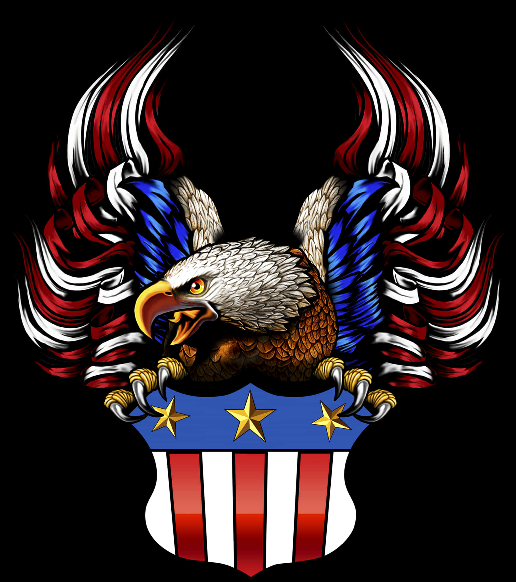 Patriotic Eagle Artwork PNG image