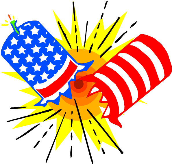 Patriotic Firecrackers Explosion PNG image