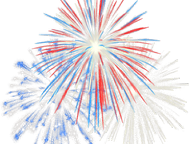 Patriotic Fireworks Explosion Clipart PNG image