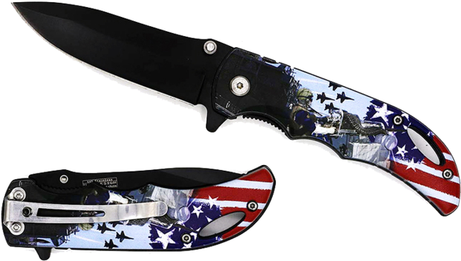 Patriotic Folding Knife PNG image
