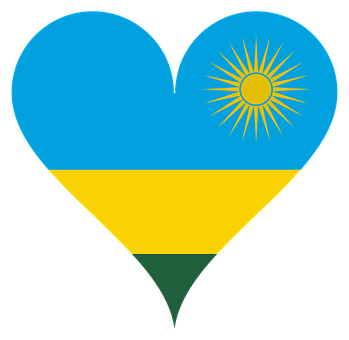 Patriotic Heartwith Rwandan Flag PNG image