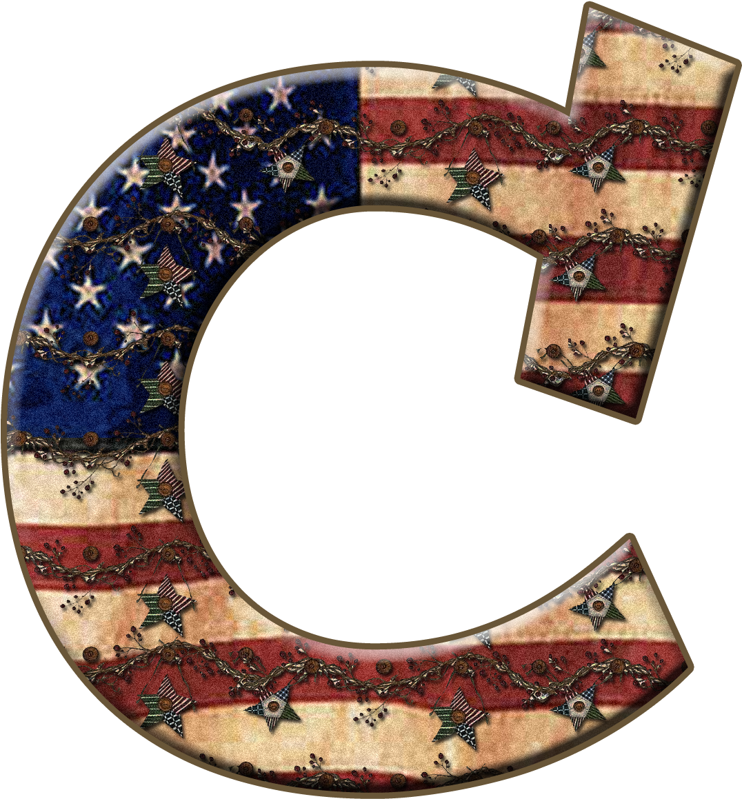 Patriotic Letter C Design PNG image