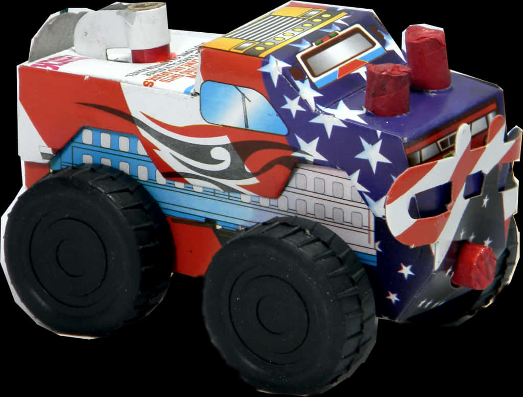 Patriotic Monster Truck Toy PNG image