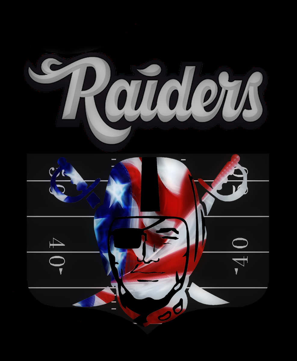 Patriotic Raiders Football Logo PNG image