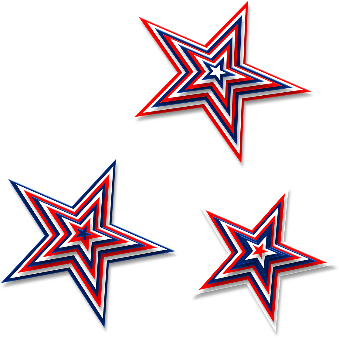 Patriotic Red White Blue Stars PNG image