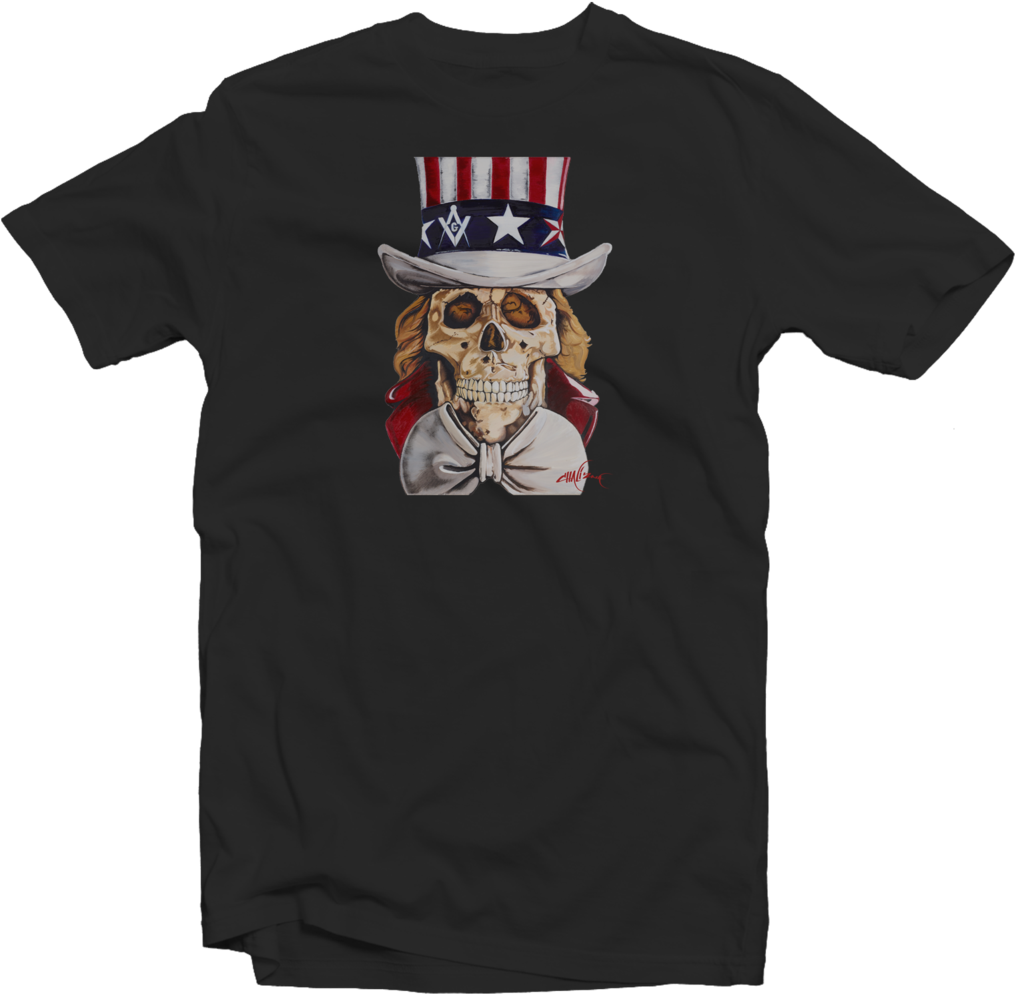 Patriotic Skull T Shirt Design PNG image