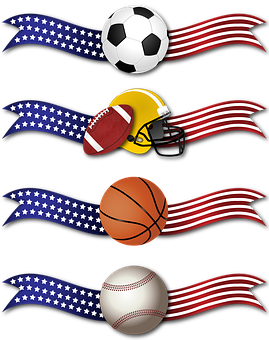Patriotic Sports Banner PNG image