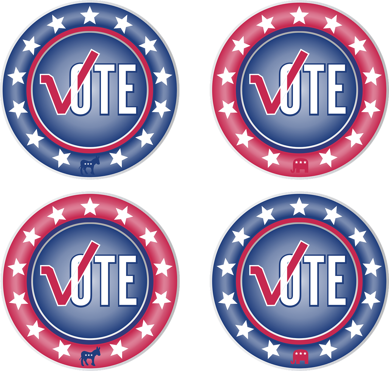 Patriotic Vote Badges Set PNG image