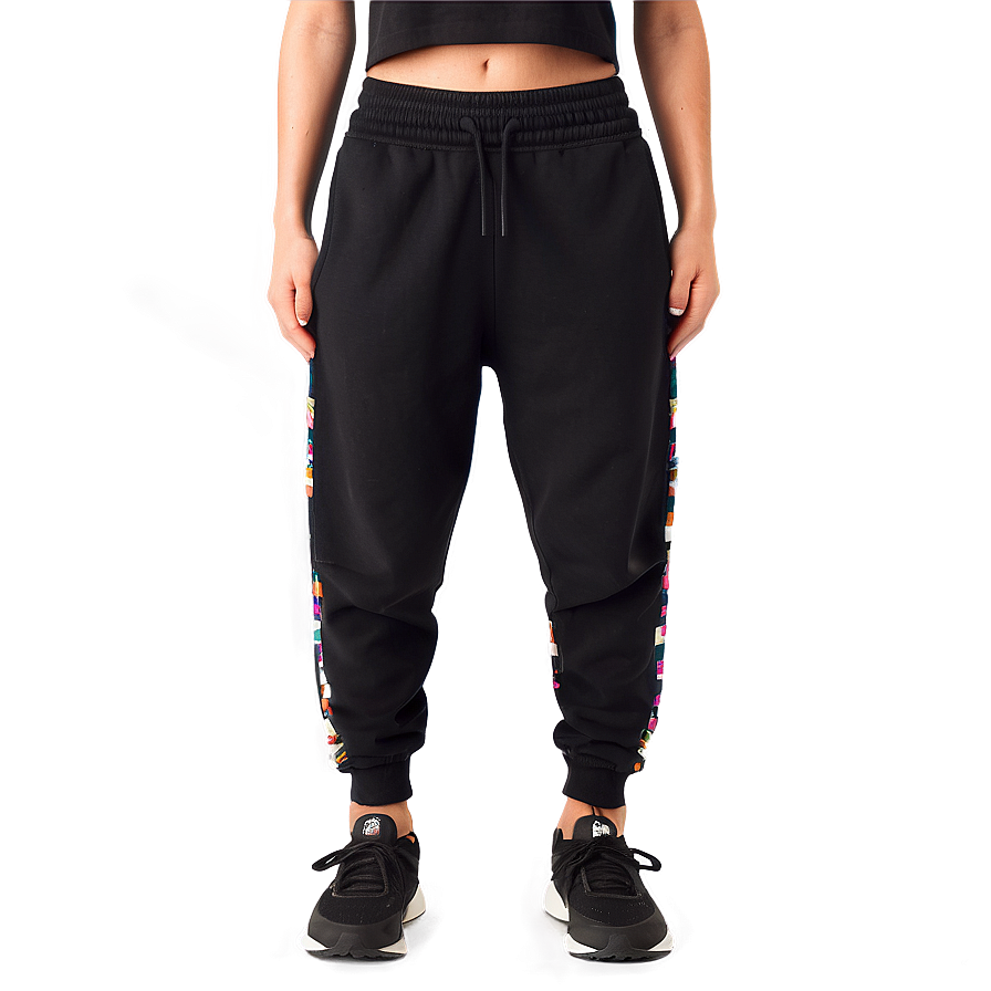 Patterned Black Sweatpants Png Pgd90 PNG image