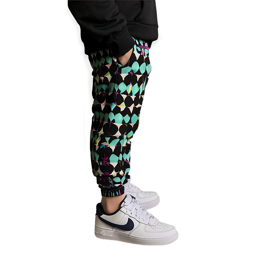 Patterned Black Sweatpants Png Svj PNG image