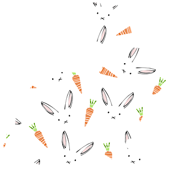 Patterned Rabbit Silhouette PNG image