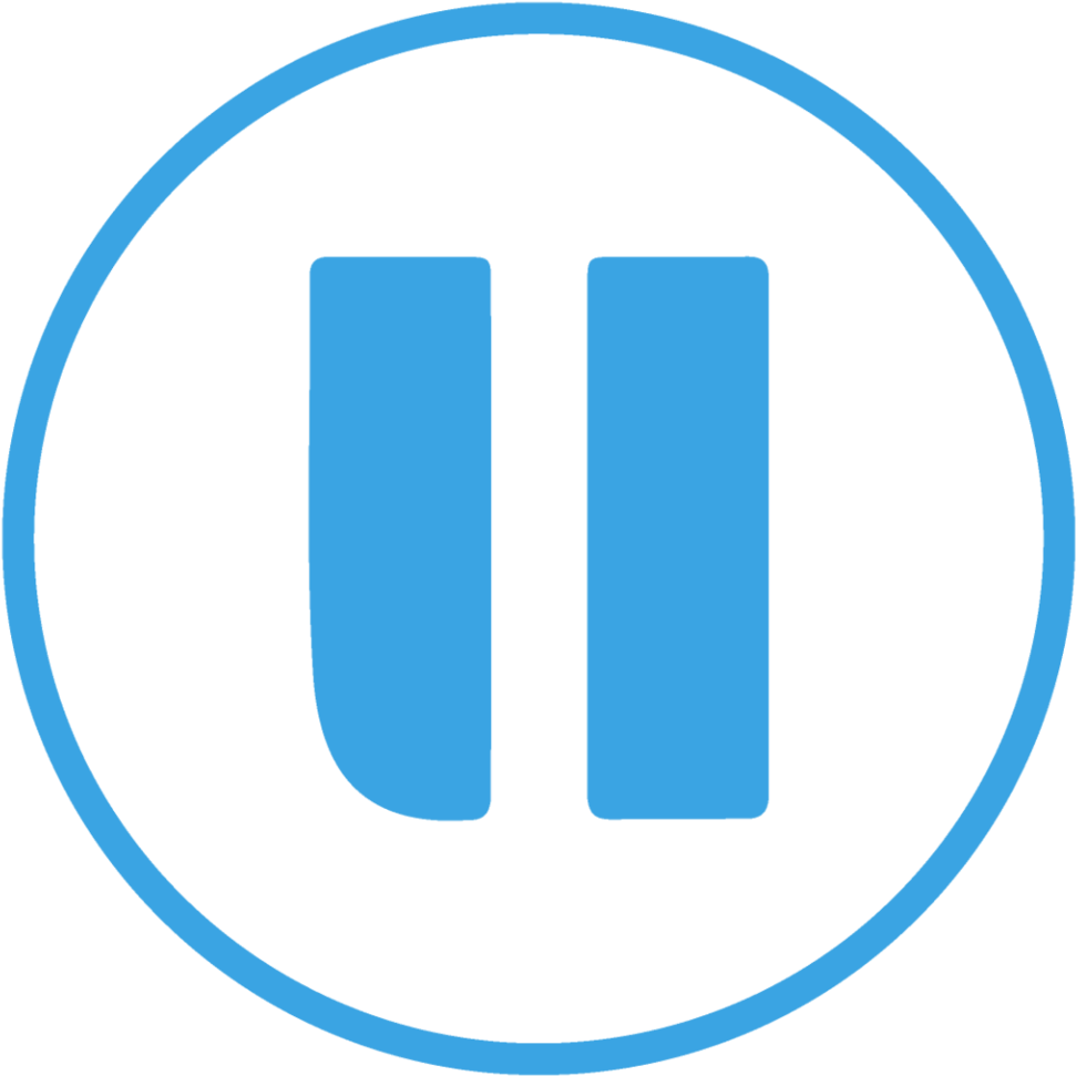 Pause Symbol Blue Background PNG image