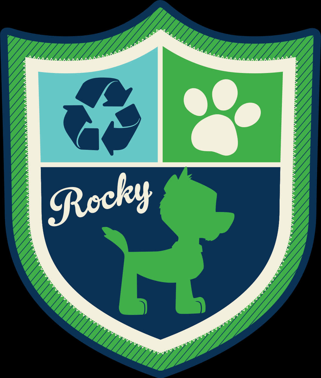 Paw Patrol Rocky Badge PNG image