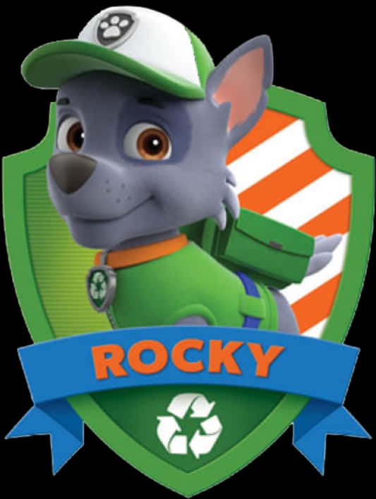 Paw Patrol Rocky Character Badge PNG image