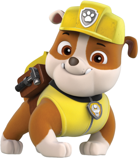 Paw Patrol Rubble Character Render PNG image