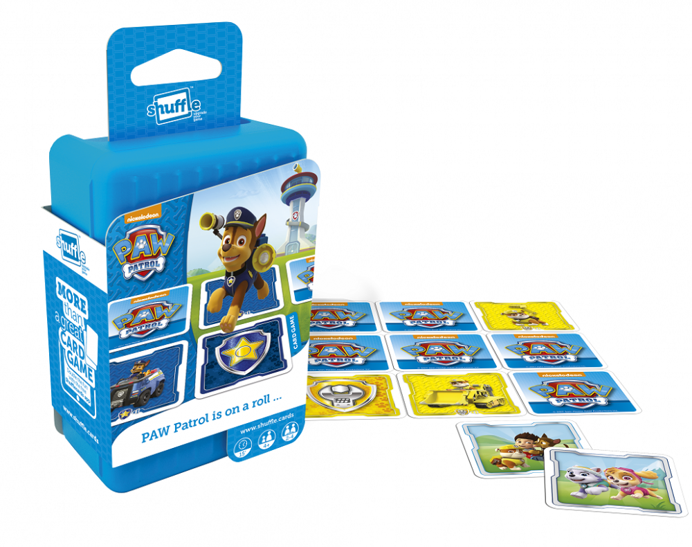 Paw Patrol Shuffle Card Game Packaging PNG image