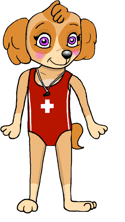 Paw Patrol Skyein Red Lifeguard Outfit PNG image