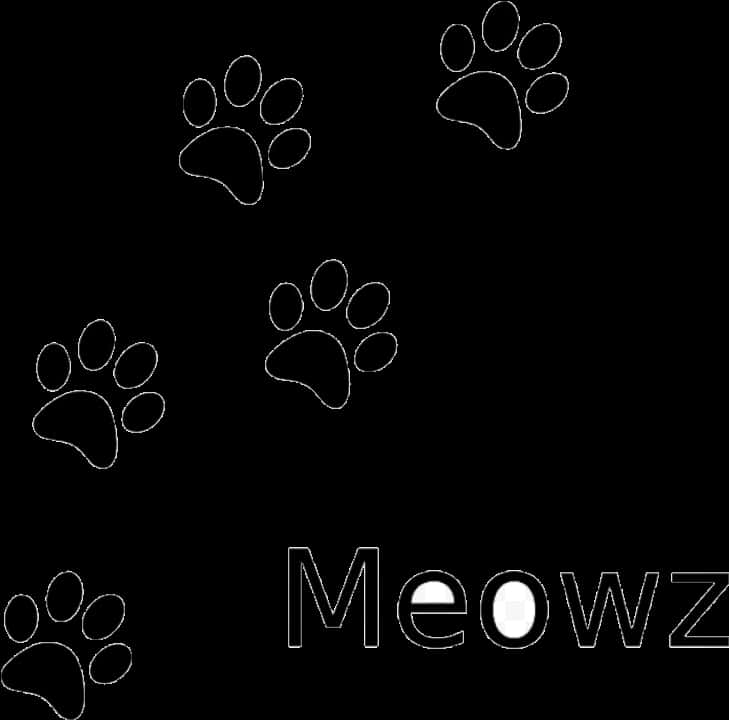 Paw Printsand Meow Graphic PNG image