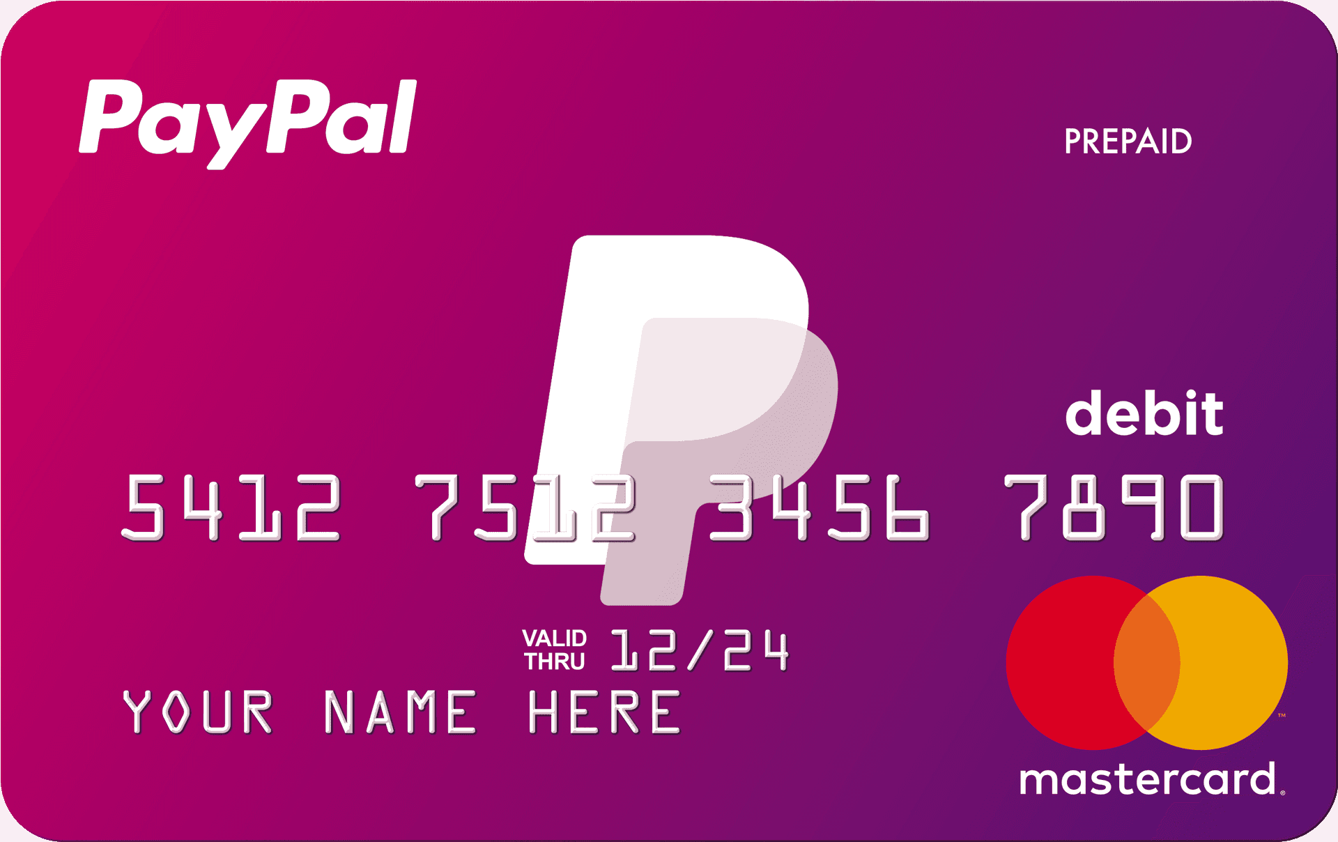 Pay Pal Prepaid Debit Card Mockup PNG image