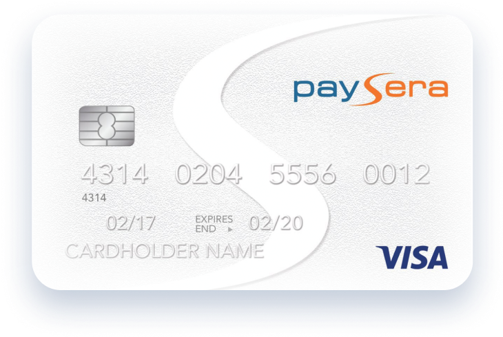 Pay Sera Visa Debit Card Mockup PNG image