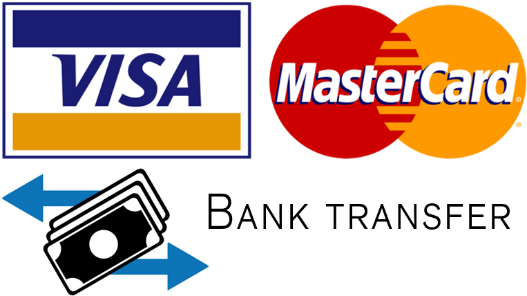 Payment Options Visa Master Card Bank Transfer PNG image