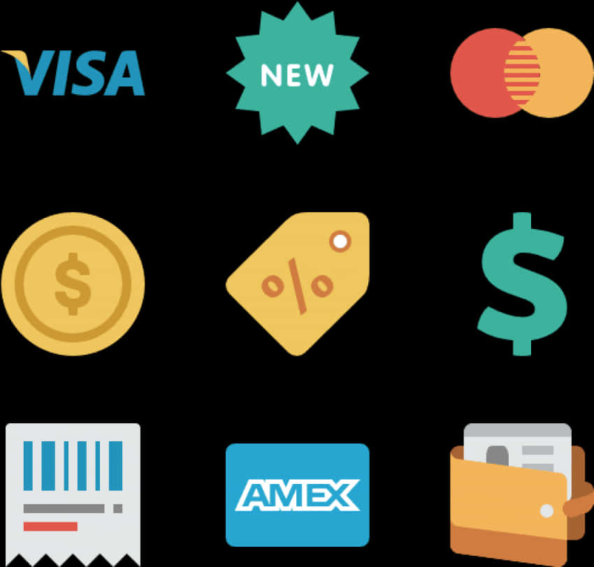 Payment Optionsand Discounts Icons PNG image