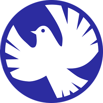 Peace Dove Symbol Blue Background PNG image