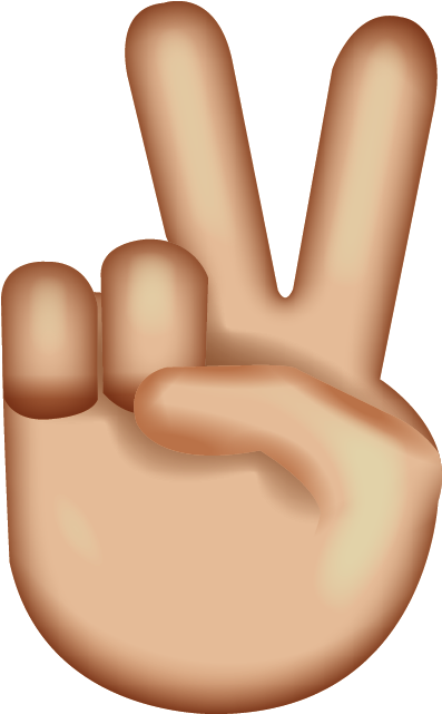 Peace Sign Hand Emoji PNG image