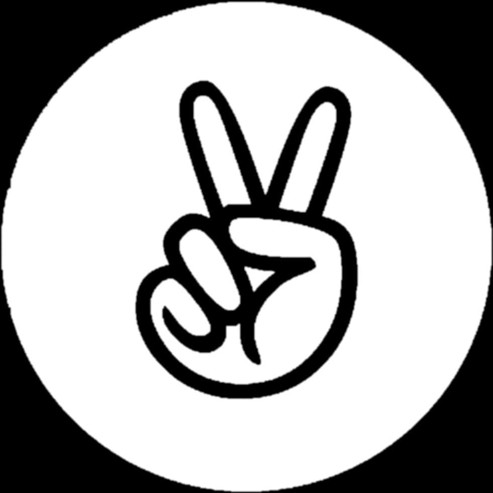 Peace Sign Hand Gesture Graphic PNG image