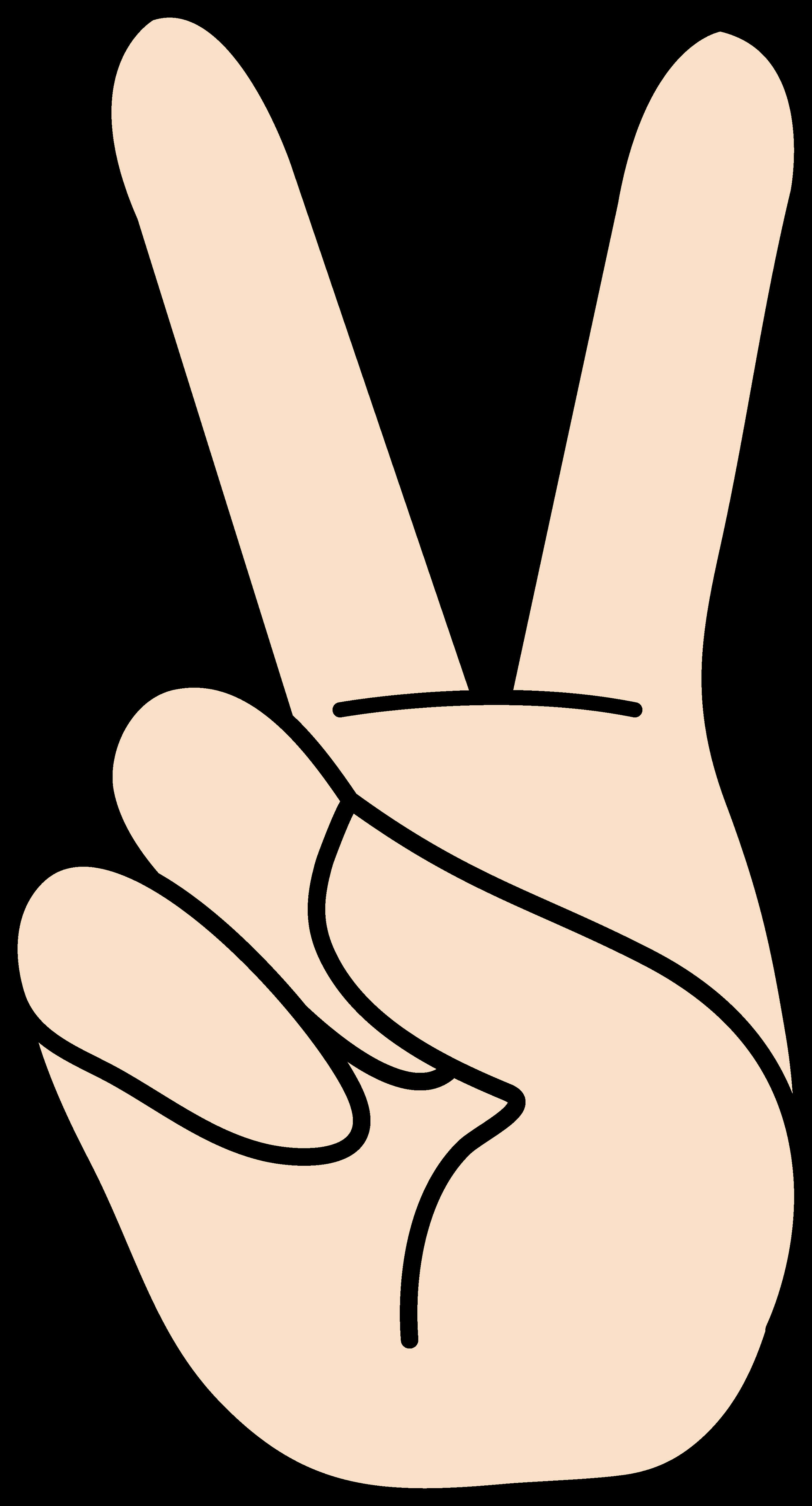 Peace Sign Hand Gesture Illustration PNG image