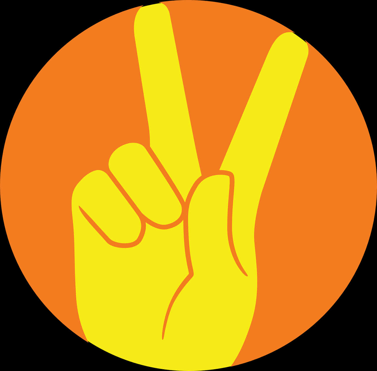 Peace Sign Icon Orange Background PNG image