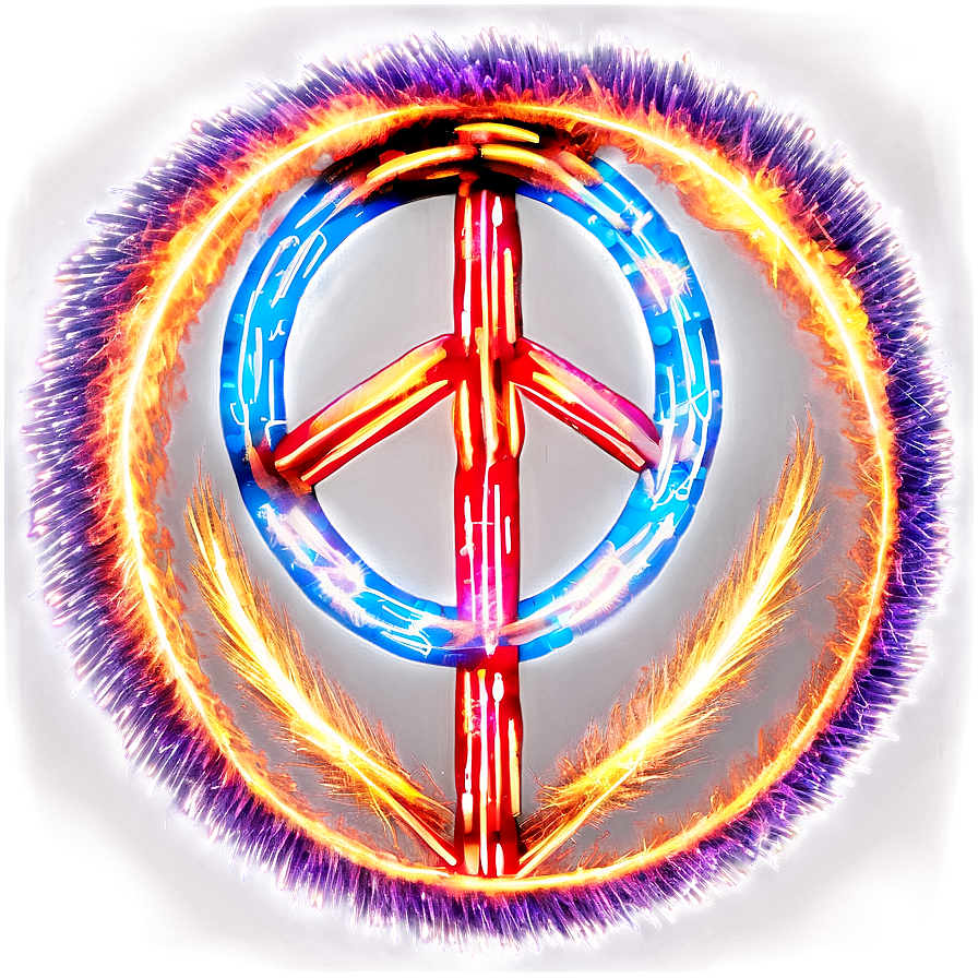 Peace Sign In Fireworks Png Dls90 PNG image