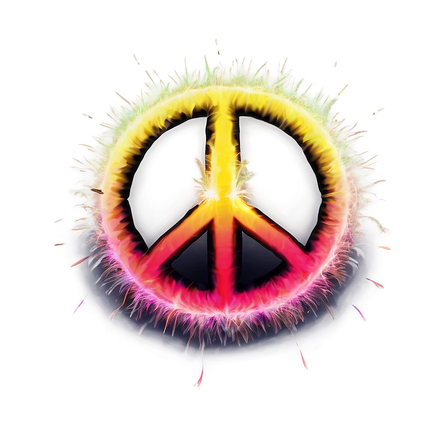 Peace Sign In Fireworks Png Yeu PNG image