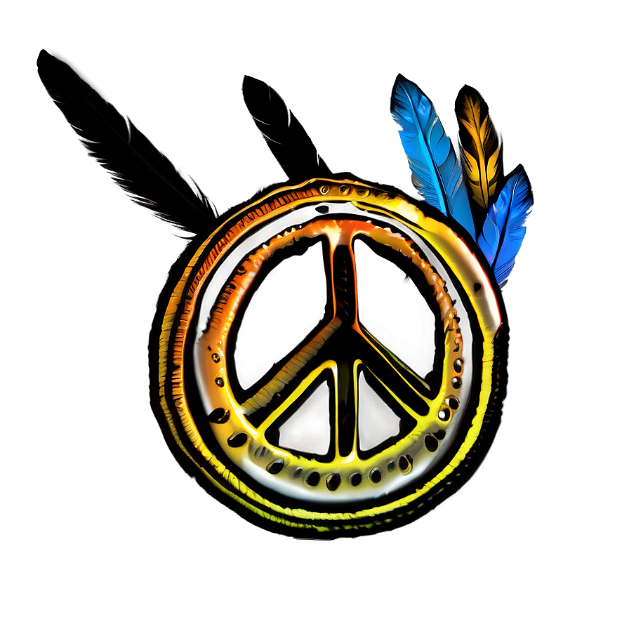 Peace Sign With Feathers Png Otx17 PNG image