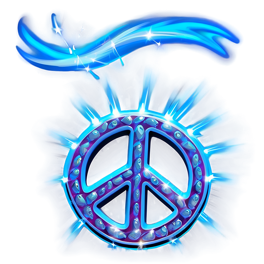 Peace Sign With Light Rays Png Okn PNG image