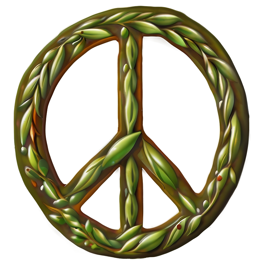 Peace Sign With Olive Branch Png 05252024 PNG image