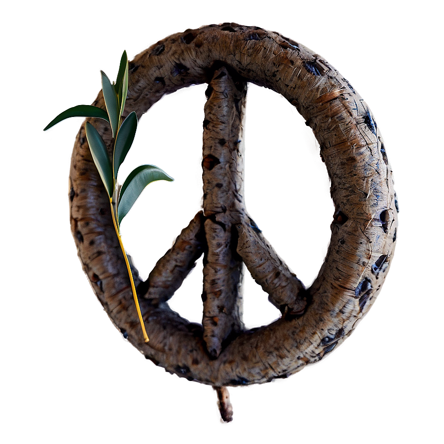 Peace Sign With Olive Branch Png 1 PNG image