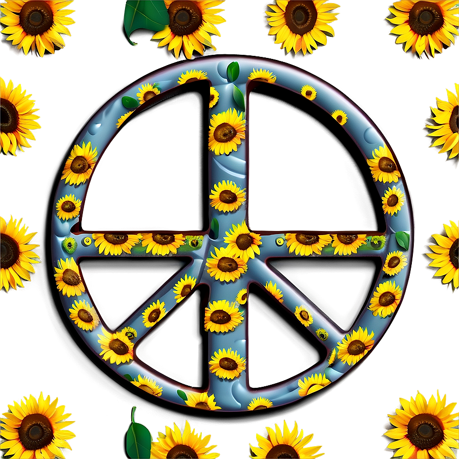 Peace Sign With Sunflowers Png 05252024 PNG image