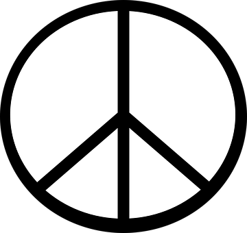 Peace Symbol Blackand White PNG image