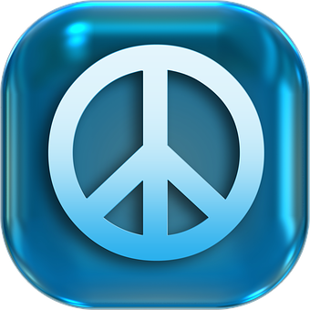 Peace Symbol Blue Icon PNG image